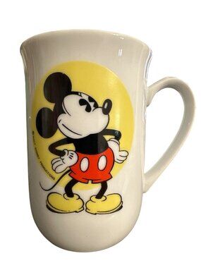 Vintage Disneyland Mickey Mouse Ceramic Mug Walt Disney Productions Japan